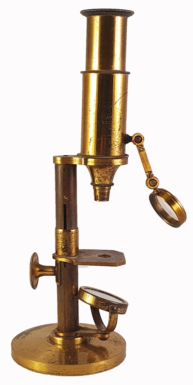 1860 Microscope Drawing Microscope 253 (unassigned maker; simple compound microscope; c. 1860)