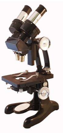 A black microscope with a white background
Description automatically generated