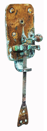 A close-up of a rusty metal
Description automatically generated
