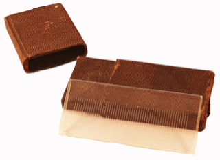 A brown leather wallet with a clear plastic cover
Description automatically generated